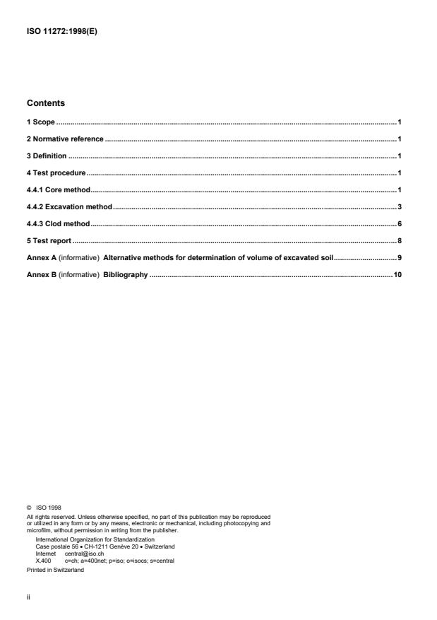 ISO 11272:1998 ISO 11272:1998 - Soil quality -- Determination of dry bulk density - Page 2 preview