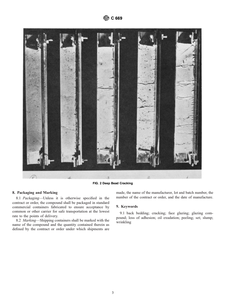 ASTM C669-00 - Standard Specification for Glazing Compounds for Back Bedding and Face Glazing of Metal Sash (Withdrawn 2002)