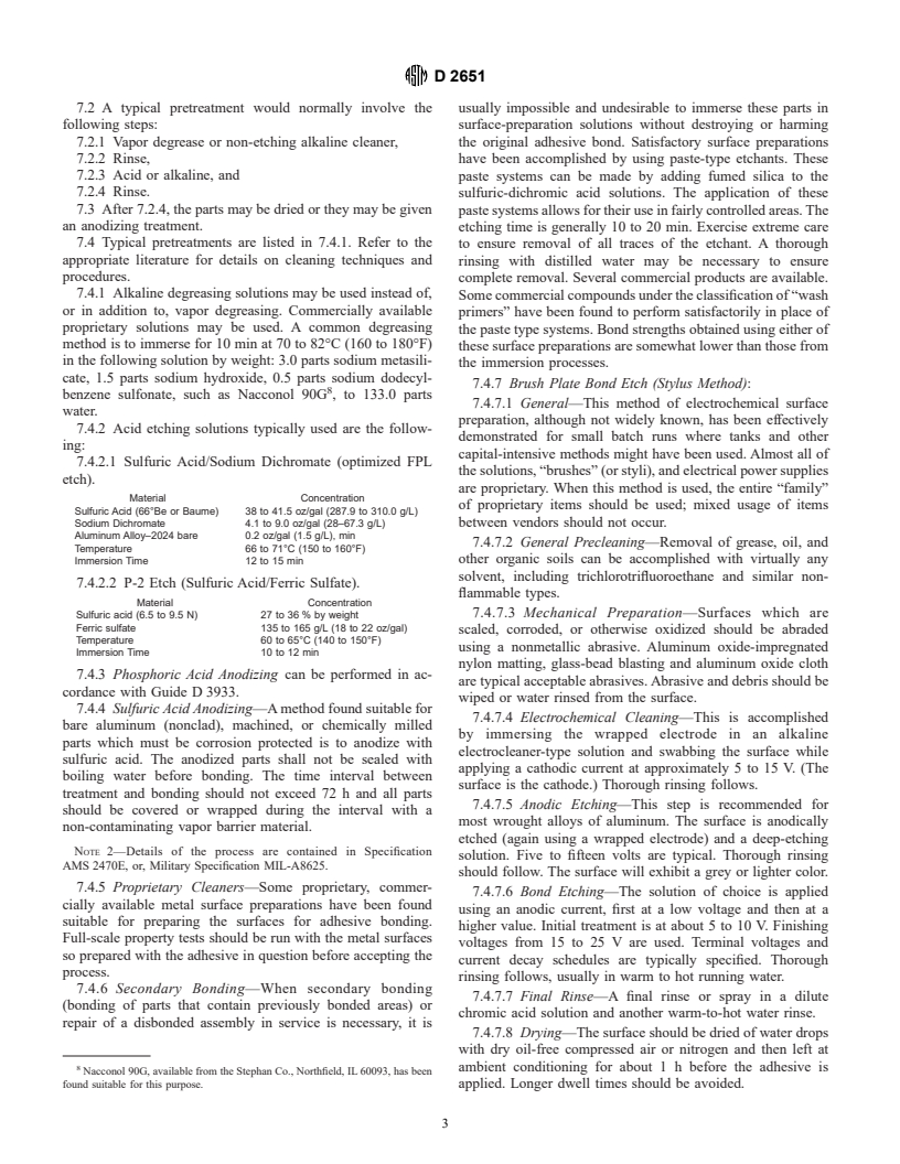 ASTM D2651-90(1995) - Standard Guide for Preparation of Metal Surfaces for Adhesive Bonding