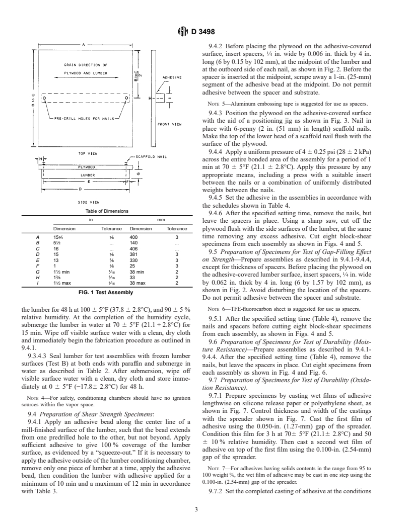 ASTM D3498-99 - Standard Specification for Adhesives for Field-Gluing Plywood to Lumber Framing for Floor Systems