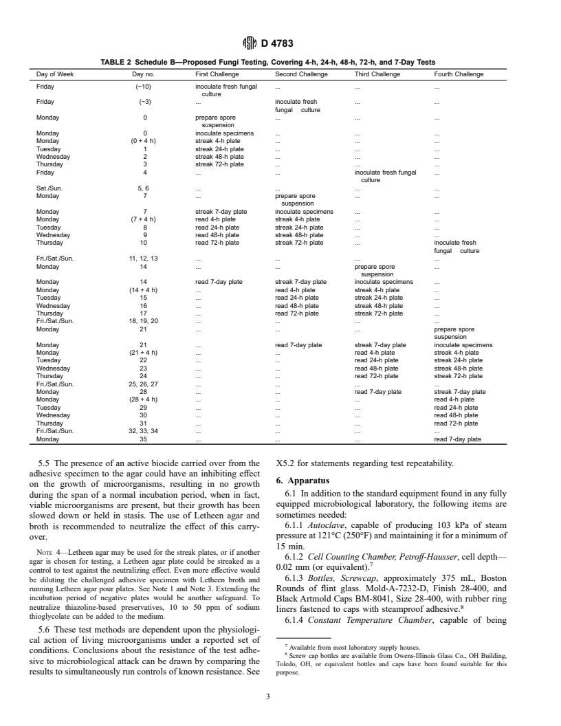 ASTM D4783-98a - Standard Test Methods for Resistance of Adhesive Preparations in Container to Attack by Bacteria, Yeast, and Fungi