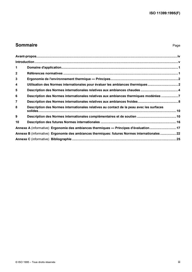 ISO 11399:1995 - Ergonomie des ambiances thermiques -- Principes et application des Normes internationales pertinentes