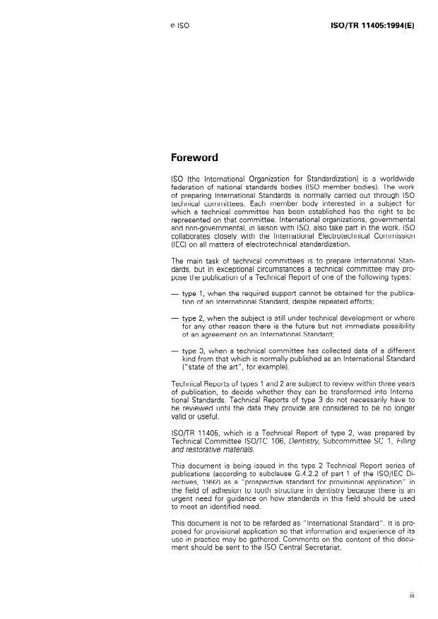 ISO/TR 11405:1994 - Dental materials -- Guidance on testing of adhesion to tooth structure