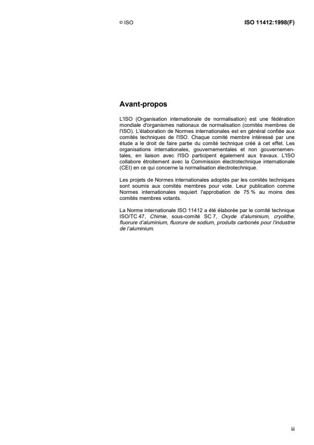 ISO 11412:1998 - Produits carbonés utilisés pour la production de l'aluminium -- Coke calciné -- Dosage de l'eau