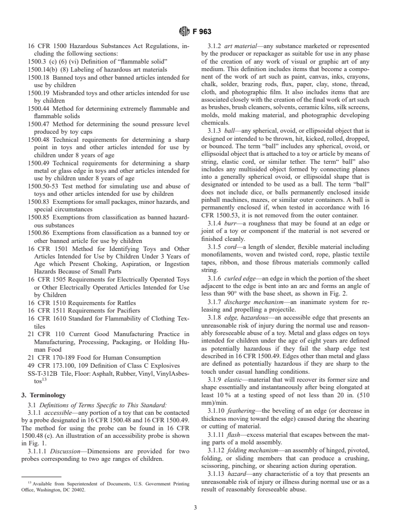 ASTM F963-96a - Standard Consumer Safety Specification on Toy Safety