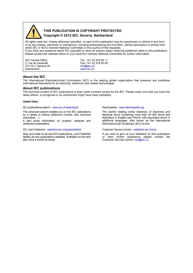 IEC TS 62758:2012 IEC TS 62758:2012 - Calibration of space charge measuring equipment based on the pulsed electro-acoustic (PEA) measurement principle - Page 2 preview