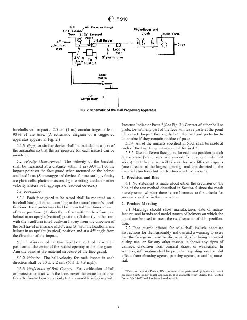 ASTM F910-86(1992)e1 - Standard Specification for Face Guards for Youth Baseball