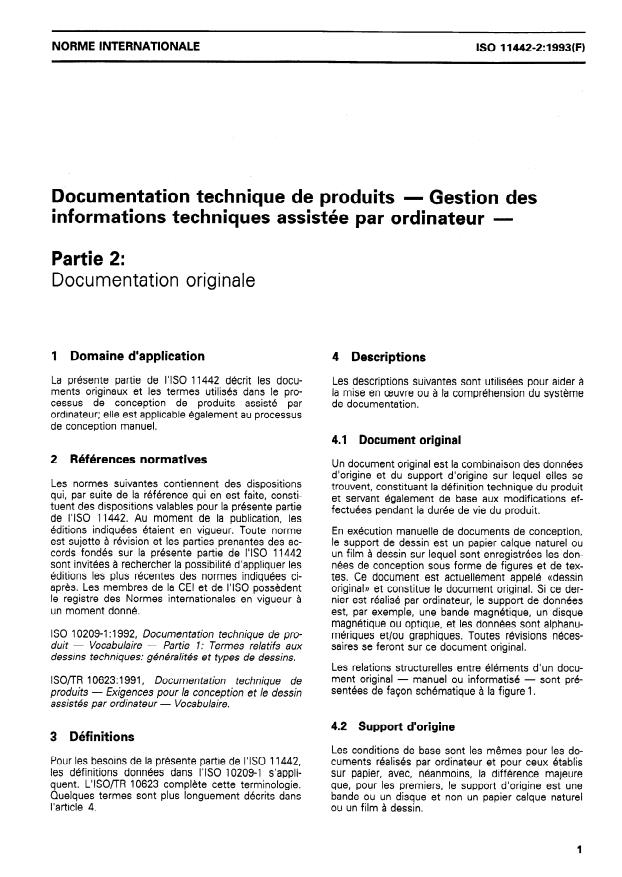 ISO 11442-2:1993 - Documentation technique de produits -- Gestion des informations techniques assistée par ordinateur