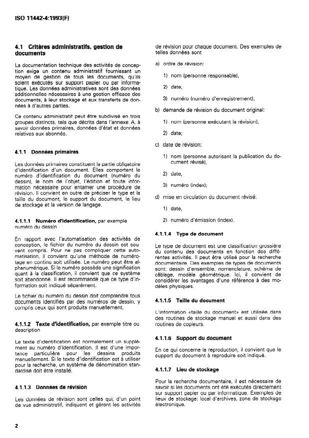 ISO 11442-4:1993 ISO 11442-4:1993 - Documentation technique de produits -- Gestion des informations techniques assistée par ordinateur - Page 4 preview