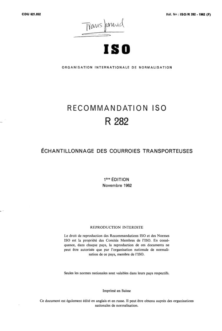 ISO/R 282:1962 - Title missing - Legacy paper document
Released:1/1/1962