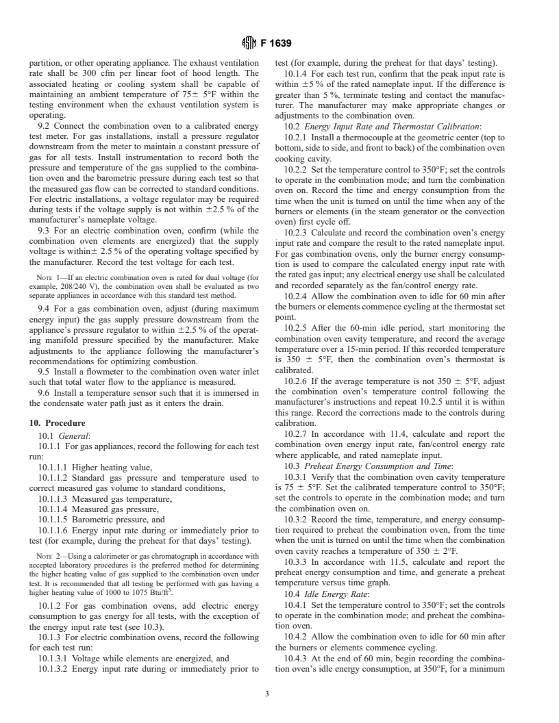 ASTM F1639-95 - Standard Test Method for Performance of Combination Ovens