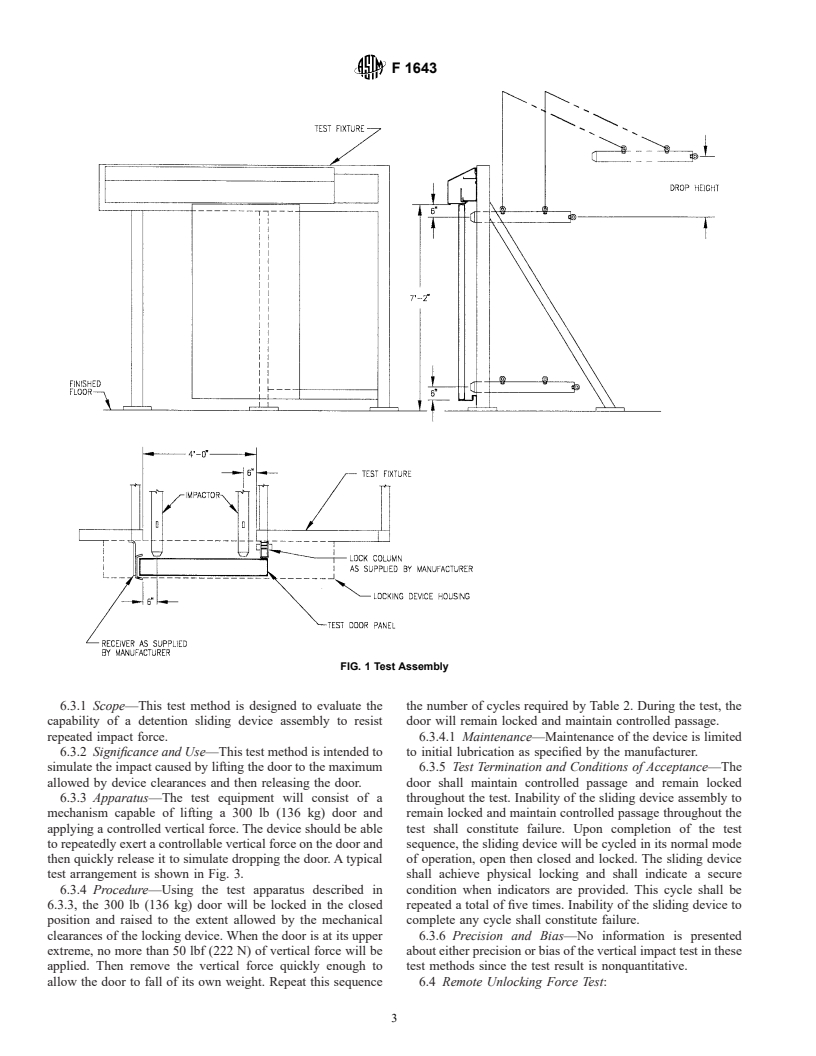 ASTM F1643-01 - Standard Test Methods for Detention Sliding Door Locking Device Assembly