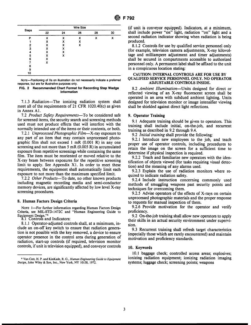 ASTM F792-88(1993)e1 - Standard Practice for Evaluating the Imaging Performance of Security X-Ray Systems