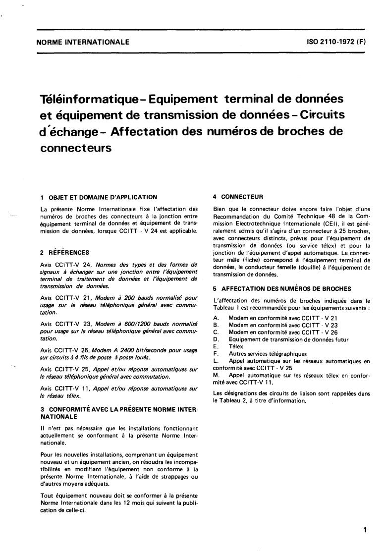 ISO 2110:1972 - Title missing - Legacy paper document
Released:1/1/1972