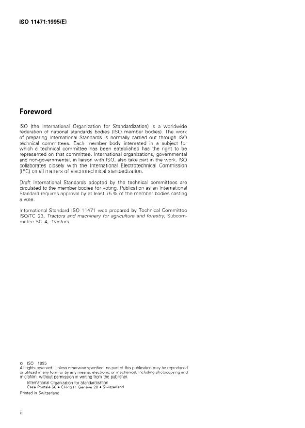 ISO 11471:1995 ISO 11471:1995 - Agricultural tractors and machinery -- Coding of remote hydraulic power services and controls - Page 2 preview