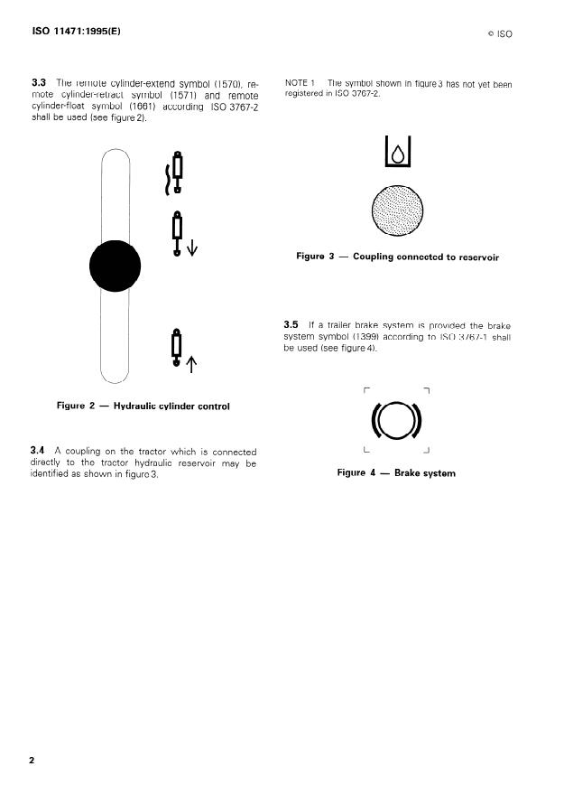 ISO 11471:1995 ISO 11471:1995 - Agricultural tractors and machinery -- Coding of remote hydraulic power services and controls - Page 4 preview