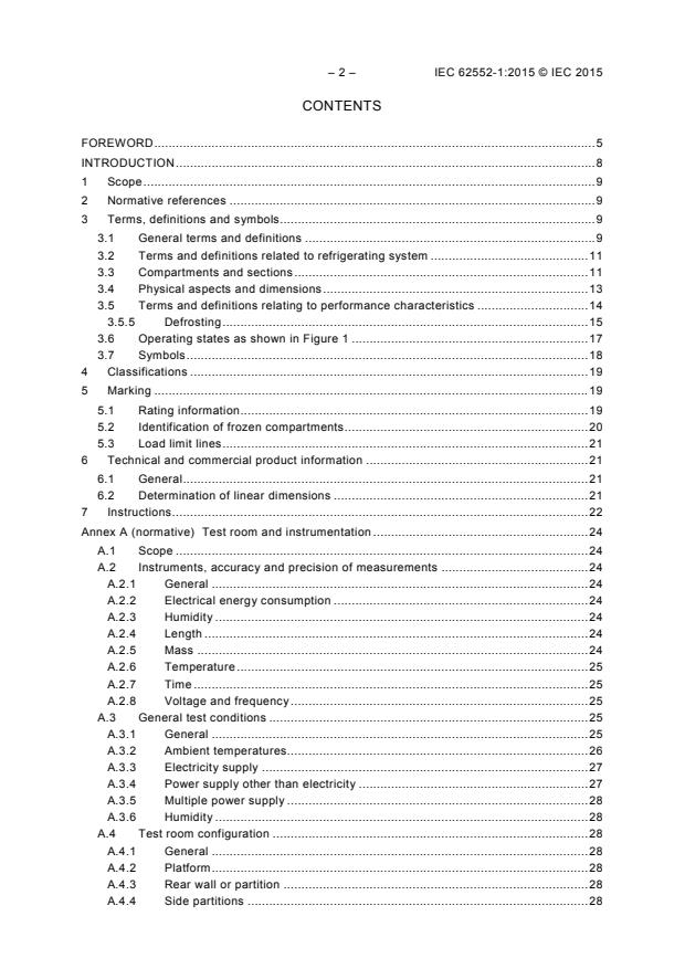 IEC 62552-1:2015 IEC 62552-1:2015 - Household refrigerating appliances - Characteristics and test methods - Part 1: General requirements - Page 4 preview