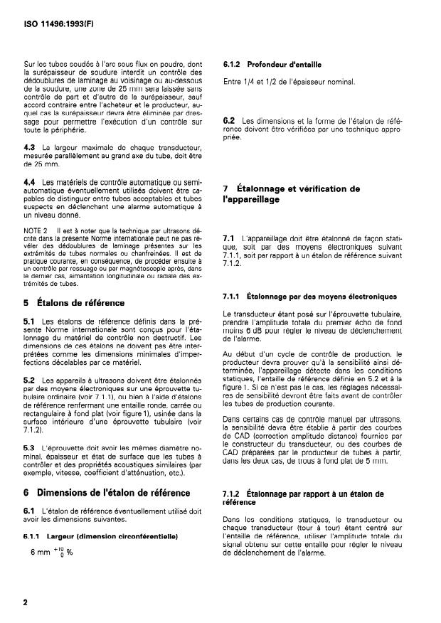 ISO 11496:1993 ISO 11496:1993 - Tubes en acier soudés et sans soudure pour service sous pression -- Contrôle par ultrasons des extrémités de tube pour la détection des dédoublures de laminage - Page 4 preview
