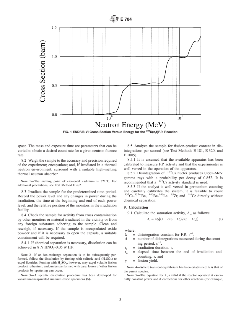 ASTM E704-96(2002) - Standard Test Method for Measuring Reaction Rates by Radioactivation of Uranium-238