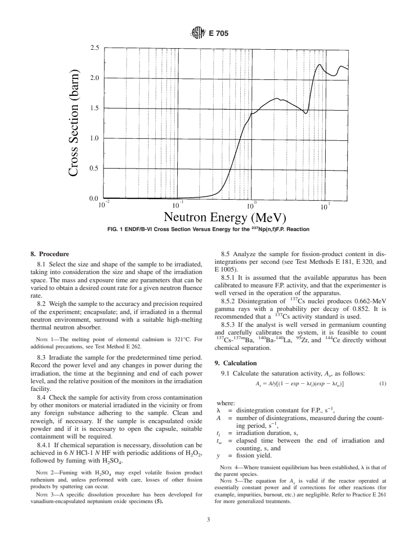 ASTM E705-96(2002) - Standard Test Method for Measuring Reaction Rates by Radioactivation of Neptunium-237