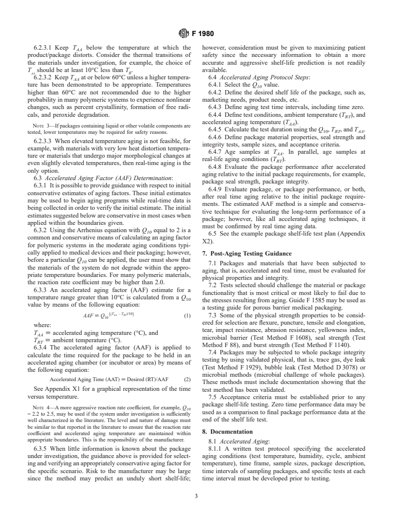 ASTM F1980-99e1 - Standard Guide for Accelerated Aging of Sterile Medical Device Packages