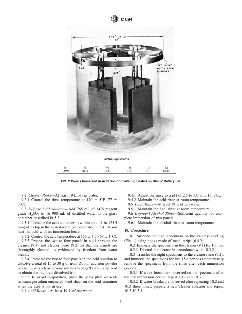 ASTM C694-90a(2000) - Standard Test Method for Weight Loss (Mass Loss) of Sheet Steel During Immersion in Sulfuric Acid Solution