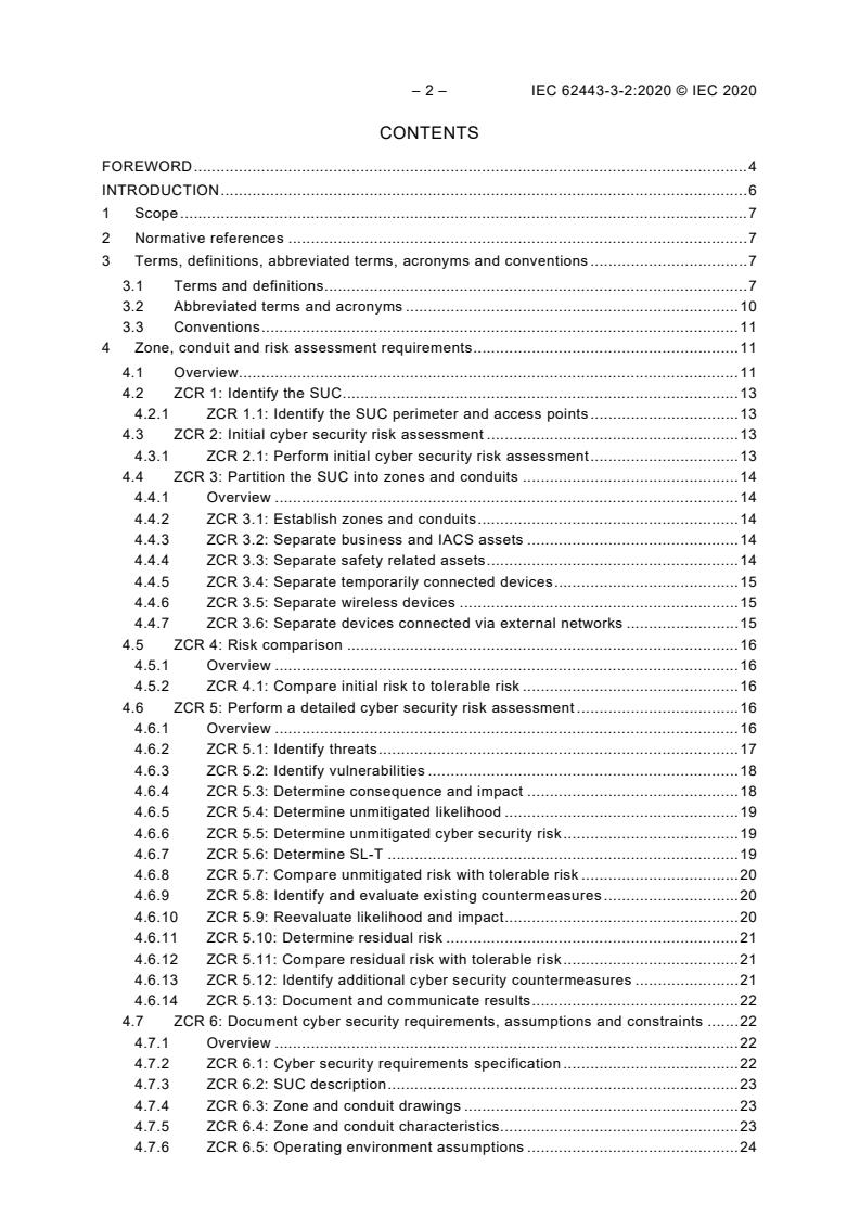 IEC 62443-3-2:2020 IEC 62443-3-2:2020 - Security for industrial automation and control systems - Part 3-2: Security risk assessment for system design - Page 4 preview