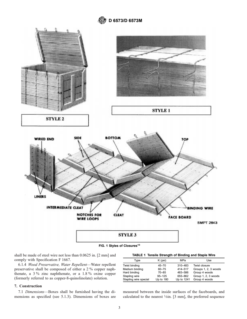 ASTM D6573/D6573M-00e1 - Standard Specification for General Purpose Wirebound Shipping Boxes