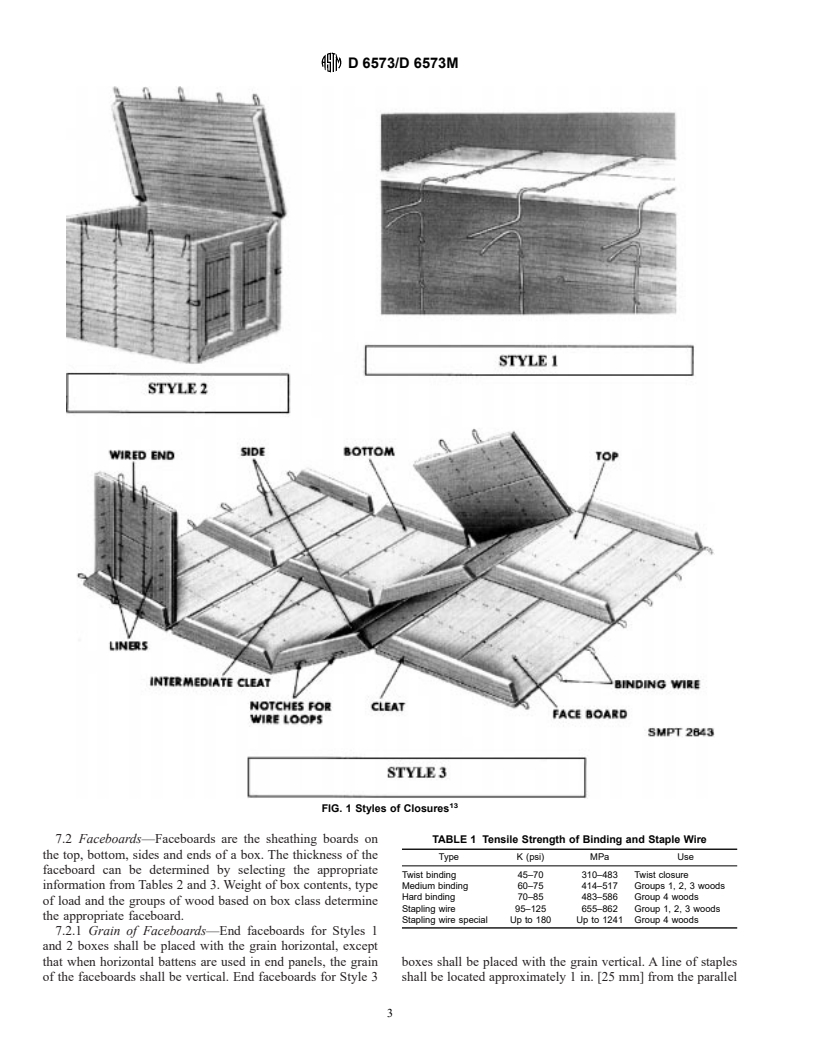 ASTM D6573/D6573M-00 - Standard Specification for General Purpose Wirebound Shipping Boxes