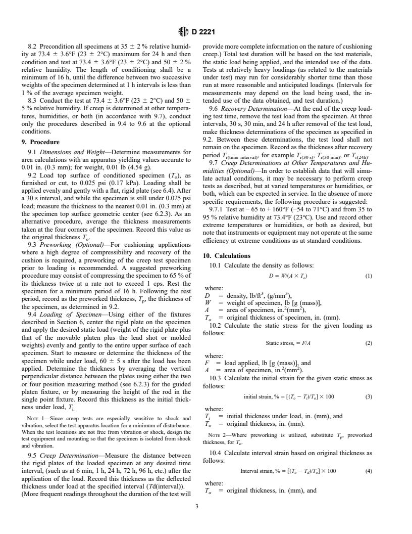 ASTM D2221-94 - Standard Test Method for Creep Properties of Package Cushioning Materials