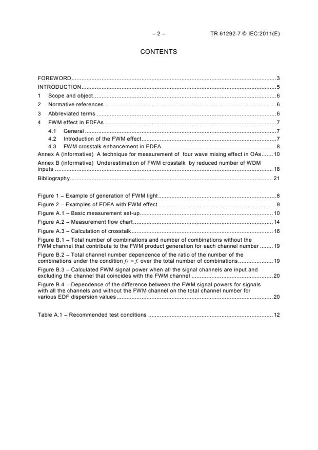 IEC TR 61292-7:2011 IEC TR 61292-7:2011 - Optical amplifiers - Part 7: Four wave mixing effect in optical amplifiers - Page 4 preview