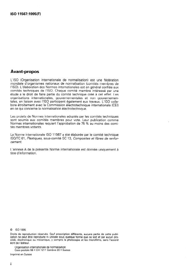 ISO 11567:1995 ISO 11567:1995 - Fibres de carbone -- Détermination du diametre et de l'aire de la section transversale des filaments - Page 2 preview