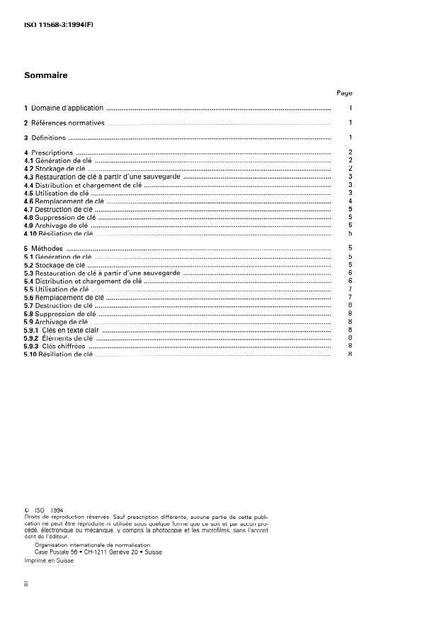 ISO 11568-3:1994 ISO 11568-3:1994 - Banque -- Gestion de clés (services aux particuliers) - Page 2 preview