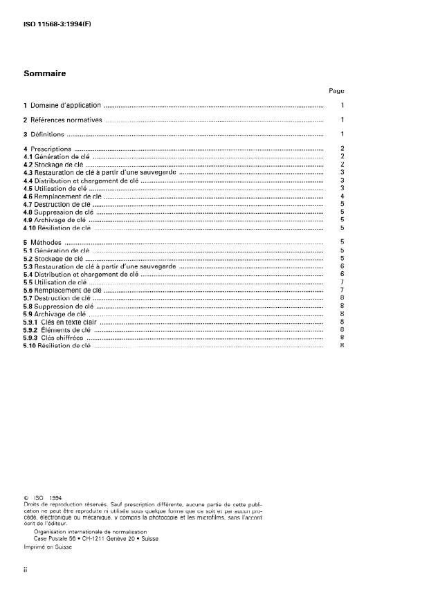 ISO 11568-3:1994 ISO 11568-3:1994 - Banque -- Gestion de clés (services aux particuliers) - Page 2 preview