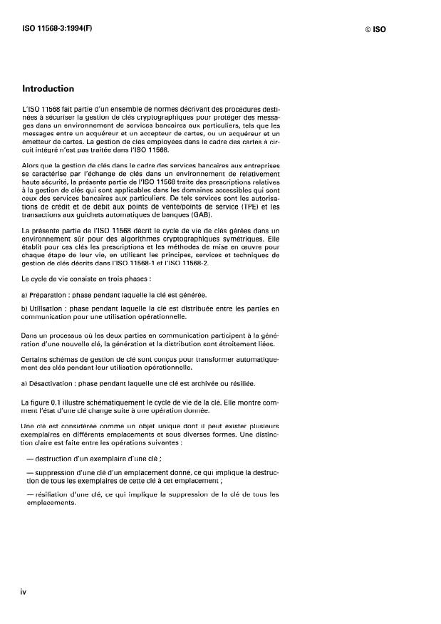 ISO 11568-3:1994 ISO 11568-3:1994 - Banque -- Gestion de clés (services aux particuliers) - Page 4 preview