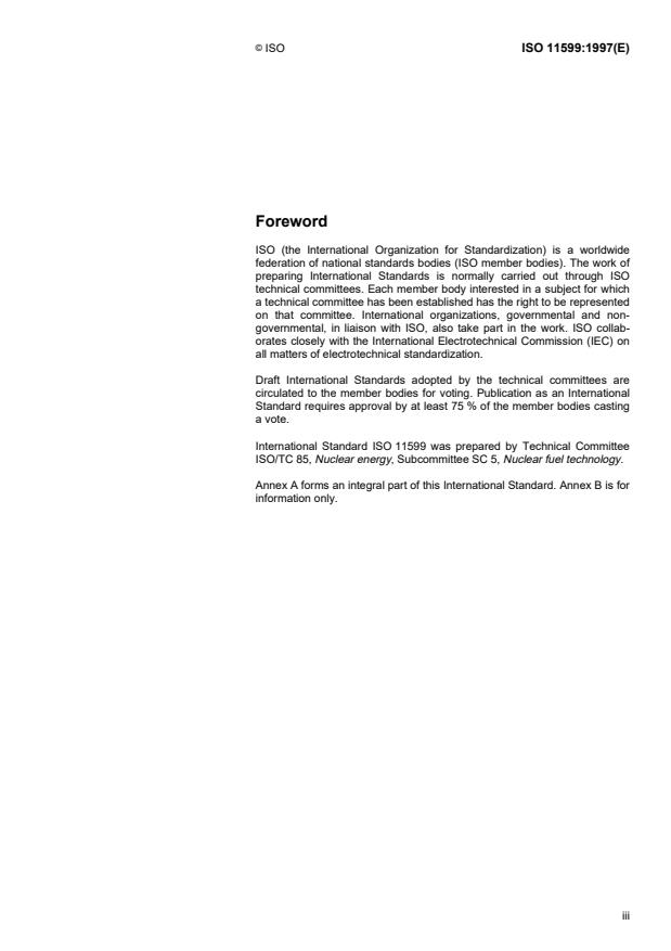 ISO 11599:1997 - Determination of gas porosity and gas permeability of hydraulic binders containing embedded radioactive waste