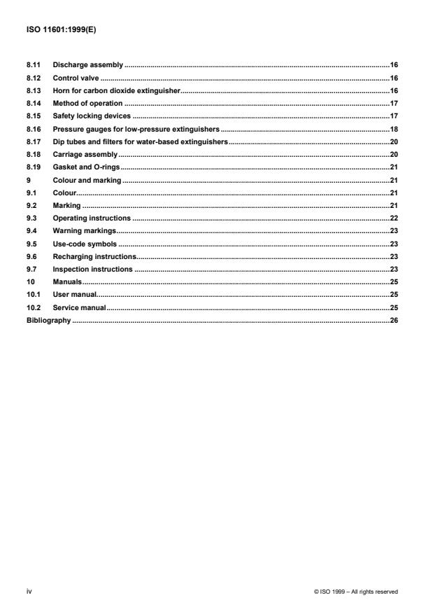 ISO 11601:1999 ISO 11601:1999 - Wheeled fire extinguishers -- Performance and construction - Page 4 preview