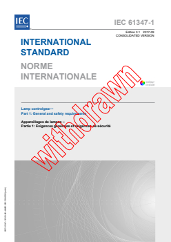 IEC 61347-1:2015+AMD1:2017 CSV - Lamp controlgear - Part 1: General and safety requirements
Released:9/29/2017
Isbn:9782832248522 - Page 1 preview
