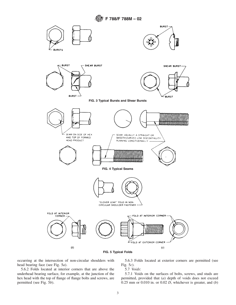 ASTM F788/F788M-02 - Standard Specification for Surface Discontinuities of Bolts, Screws, and Studs, Inch and Metric Series