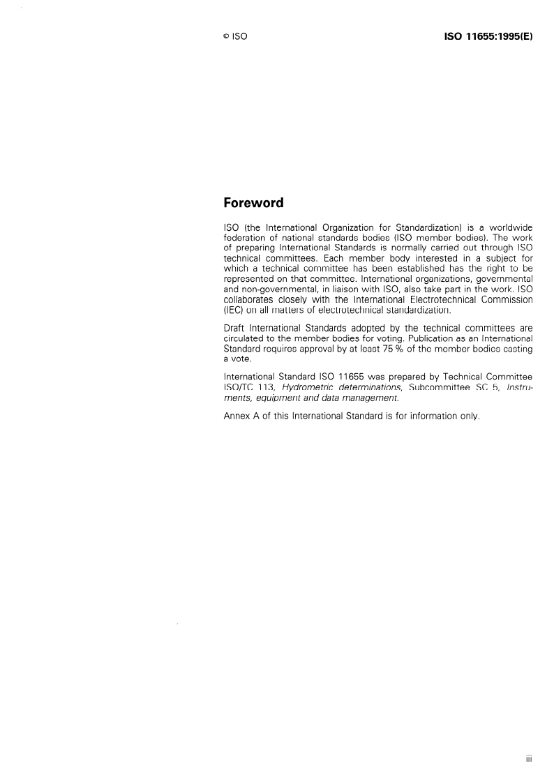 ISO 11655:1995 ISO 11655:1995 - Measurement of liquid flow in open channels — Method of specifying performance of hydrometric equipment
Released:6/1/1995 - Page 3 preview