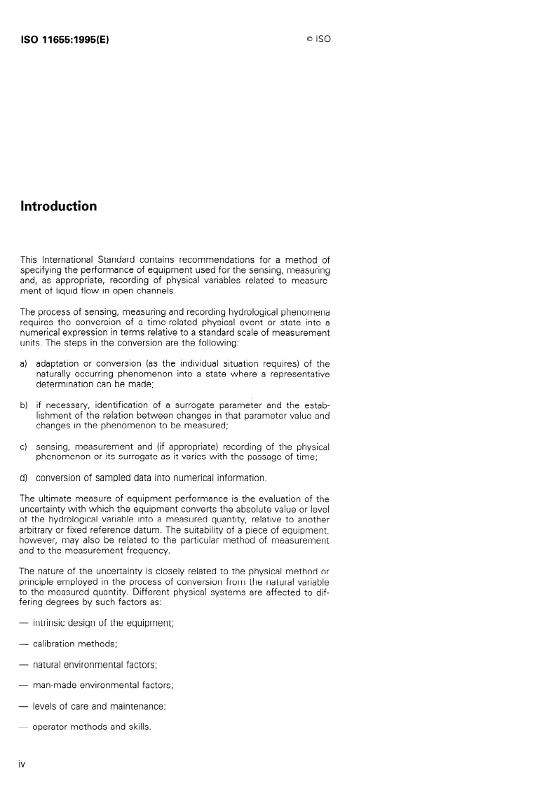 ISO 11655:1995 ISO 11655:1995 - Measurement of liquid flow in open channels — Method of specifying performance of hydrometric equipment
Released:6/1/1995 - Page 4 preview
