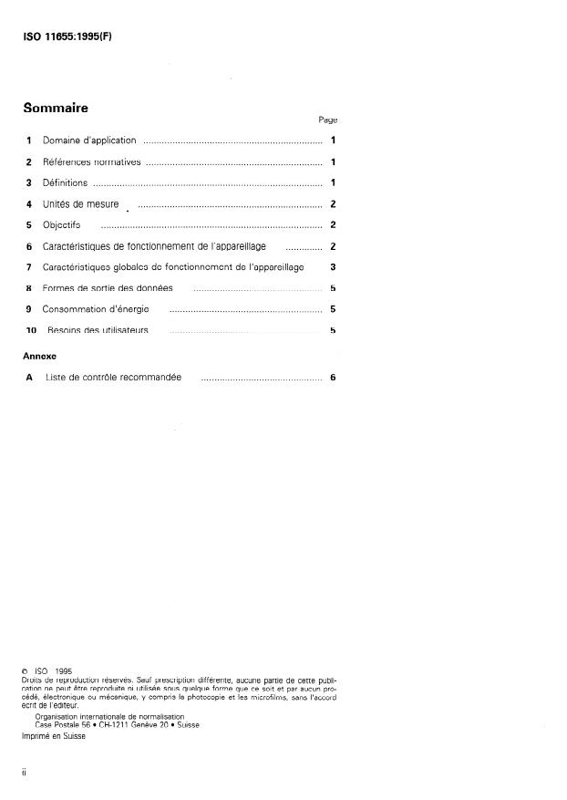 ISO 11655:1995 ISO 11655:1995 - Mesure de débit des liquides dans les canaux découverts -- Méthode de spécification des caractéristiques de fonctionnement des appareils hydrométriques - Page 2 preview