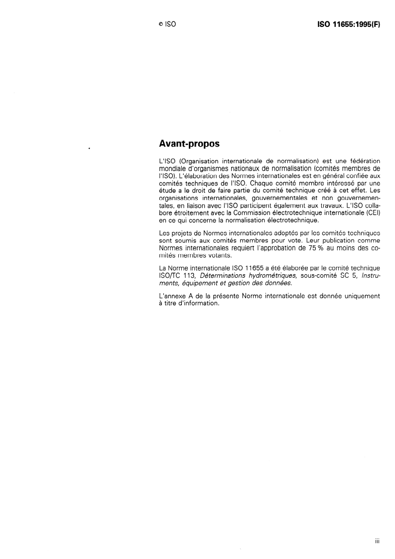 ISO 11655:1995 ISO 11655:1995 - Mesure de débit des liquides dans les canaux découverts — Méthode de spécification des caractéristiques de fonctionnement des appareils hydrométriques
Released:6/1/1995 - Page 3 preview