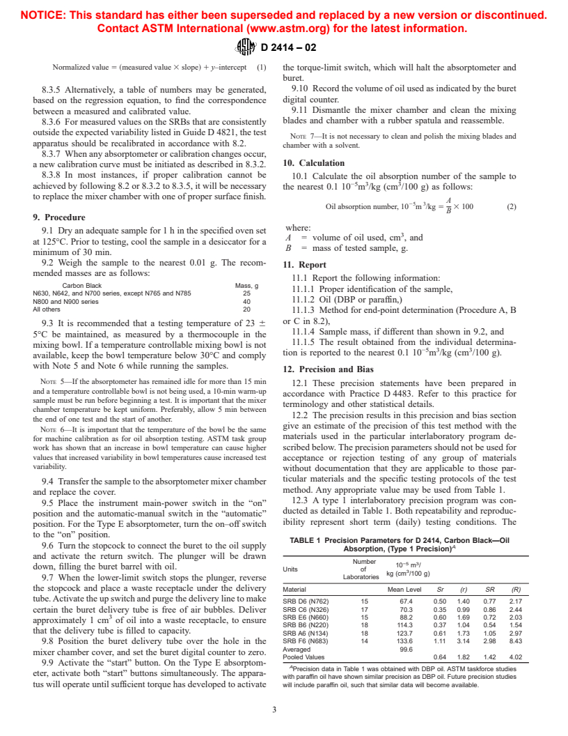 ASTM D2414-02 - Standard Test Method for Carbon Black&#8212;Oil Absorption Number