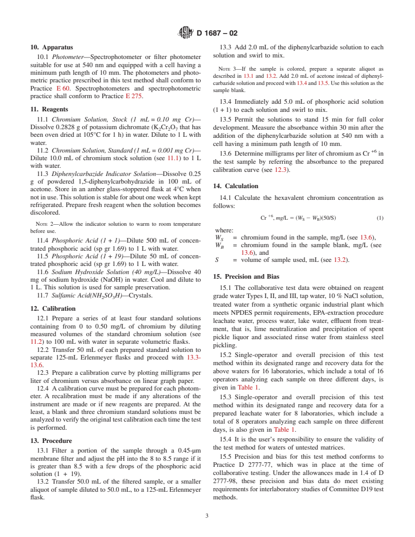 ASTM D1687-02 - Standard Test Methods for Chromium in Water