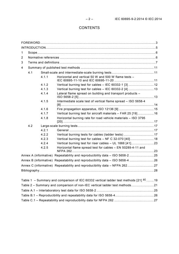IEC 60695-9-2:2014 IEC 60695-9-2:2014 - Fire hazard testing - Part 9-2: Surface spread of flame - Summary and relevance of test methods - Page 4 preview