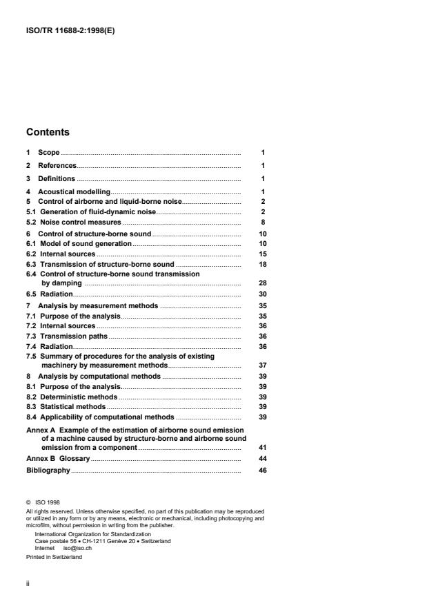 ISO/TR 11688-2:1998 ISO/TR 11688-2:1998 - Acoustics -- Recommended practice for the design of low-noise machinery and equipment - Page 2 preview