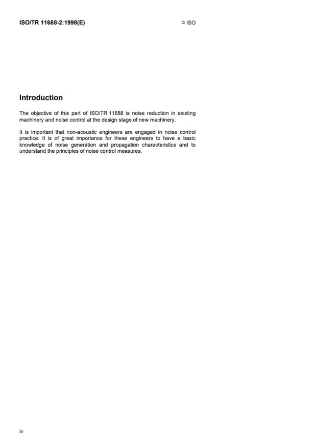 ISO/TR 11688-2:1998 ISO/TR 11688-2:1998 - Acoustics -- Recommended practice for the design of low-noise machinery and equipment - Page 4 preview