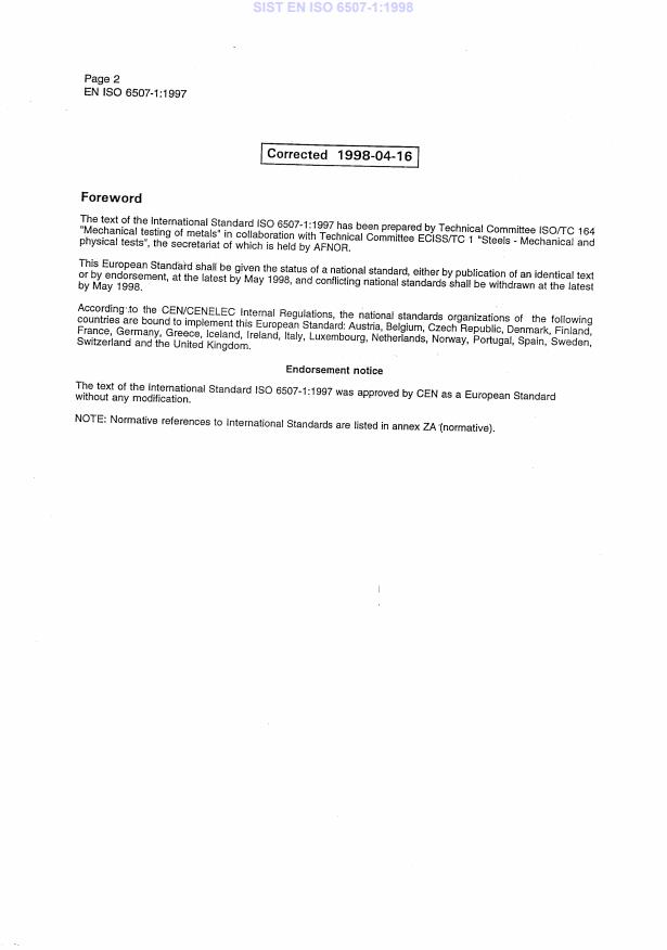 EN ISO 6507-1:1997 EN ISO 6507-1:1998 - Page 4 preview