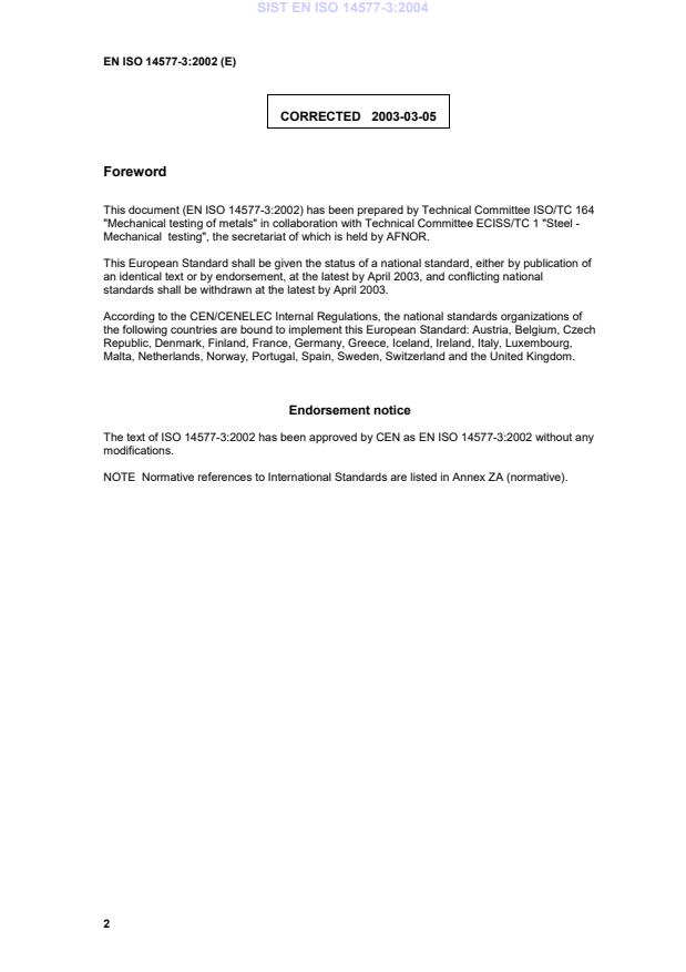 EN ISO 14577-3:2002 EN ISO 14577-3:2004 - Page 4 preview